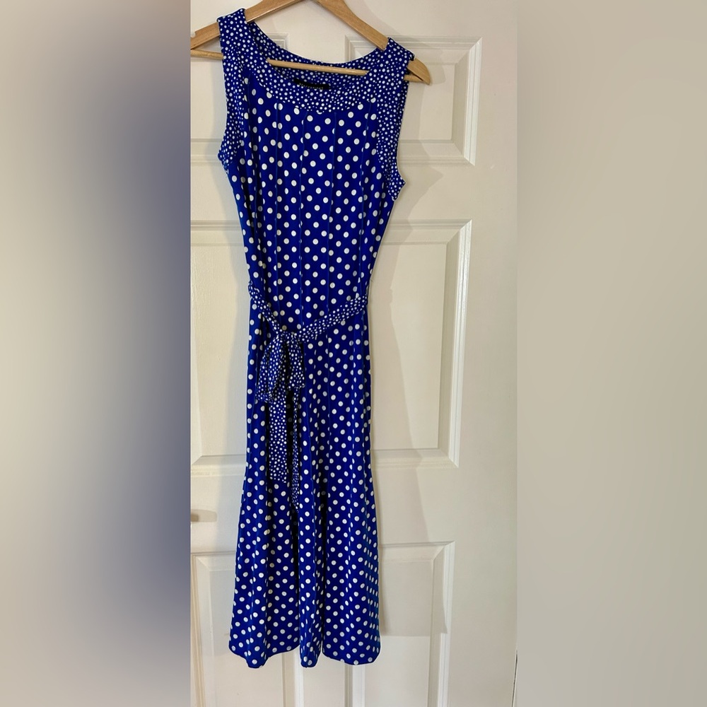 Perceptions New York Blue Polka Dot Dress